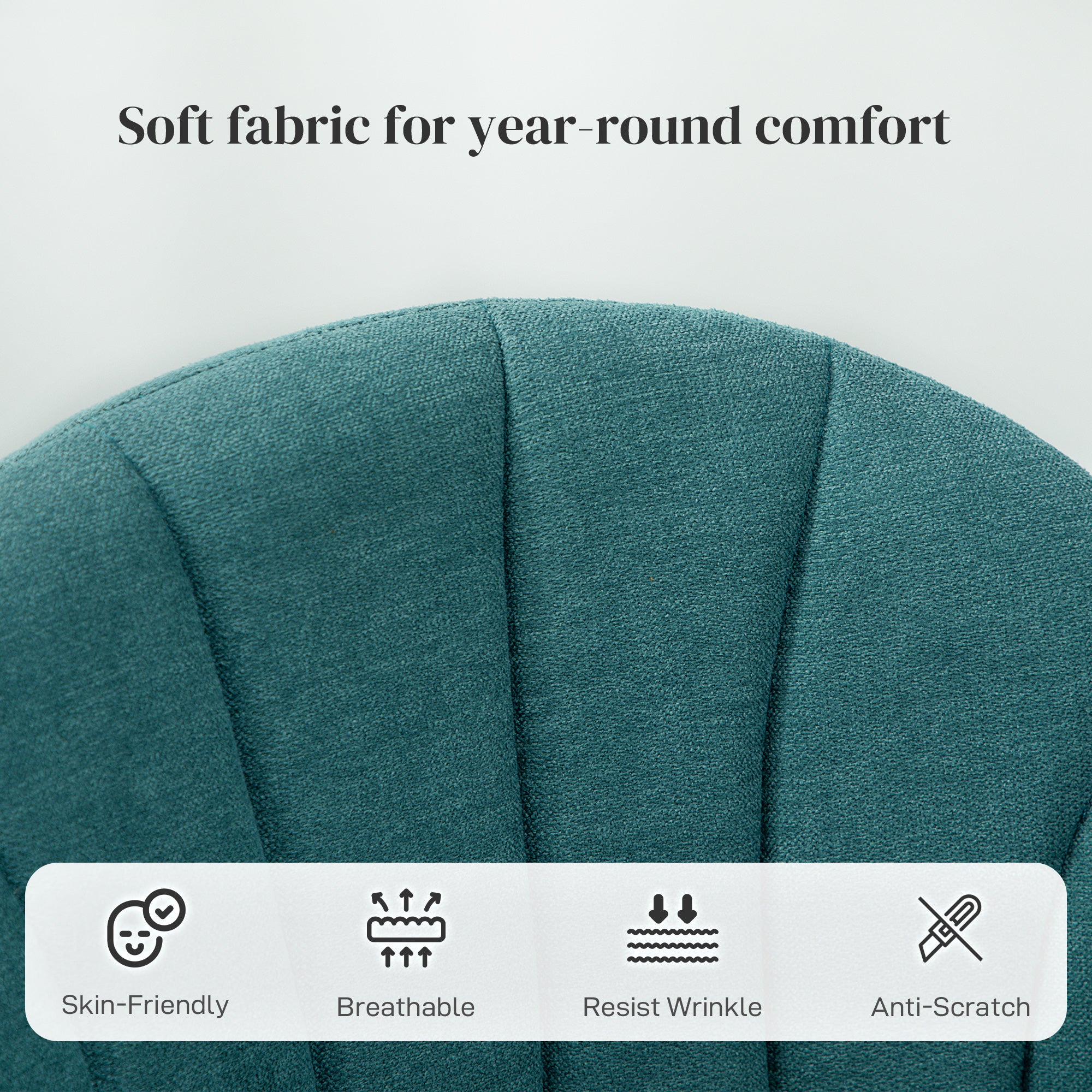 HOMCOM Dining Chairs Set of 2, Modern Upholstered Kitchen Chairs with Metal Legs, Shell Backrest and Padded Seat for Dining Room, Bedroom, Living Room, Vanity, Green