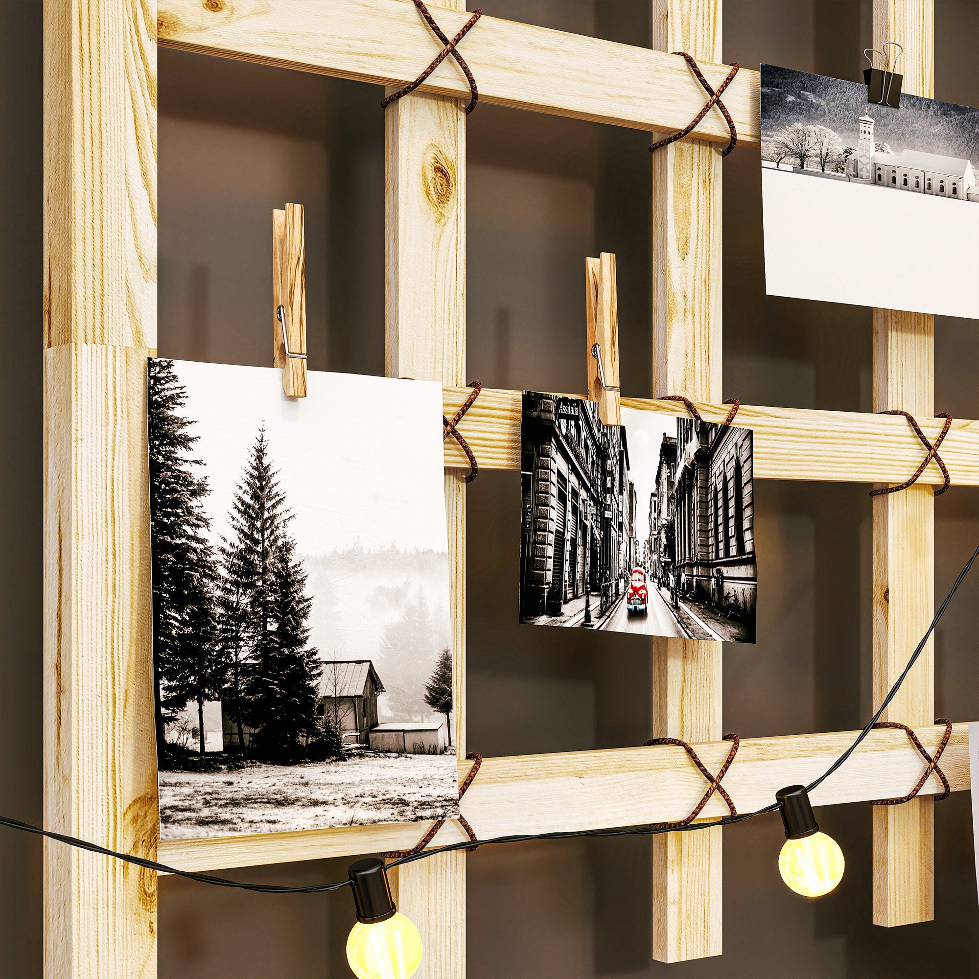 Outsunny Wooden Trellis Planter, Raised Garden Bed with Wheels, to Climb and Grow Vegetables, Herbs and Flowers, Natural