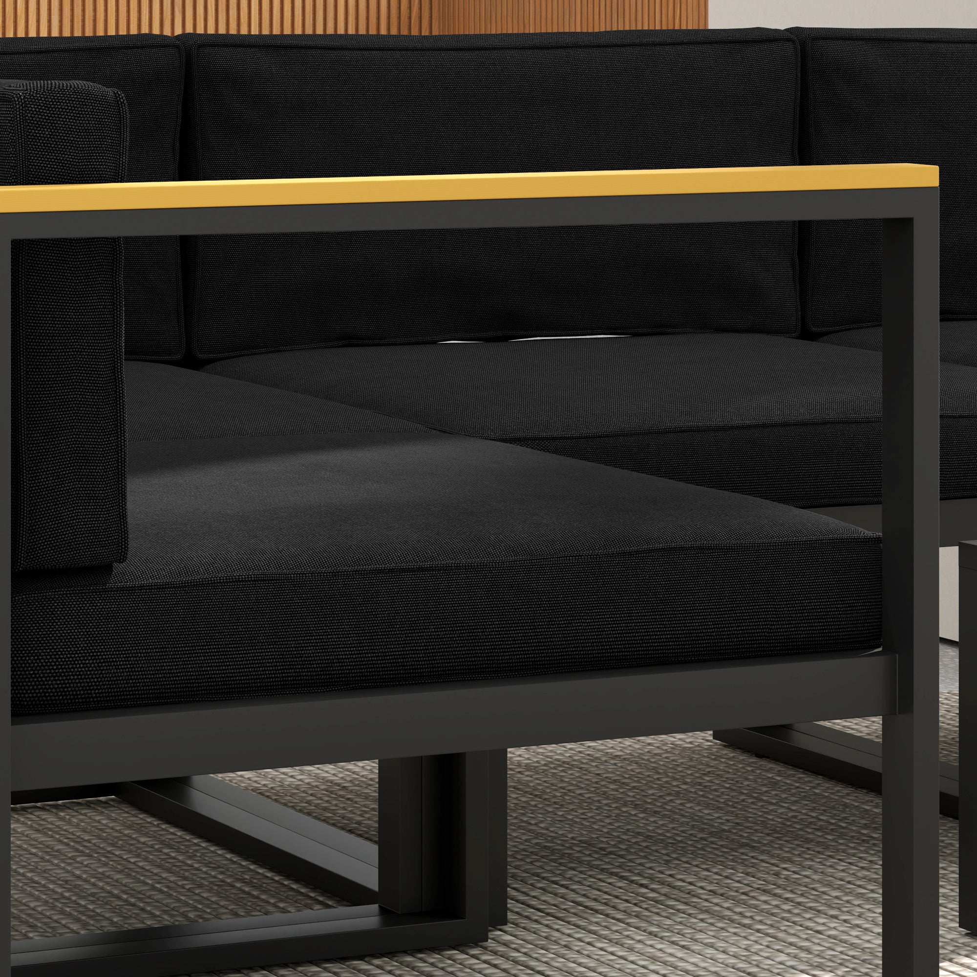 Outsunny Set of 14 Dining Set Cushions - Black