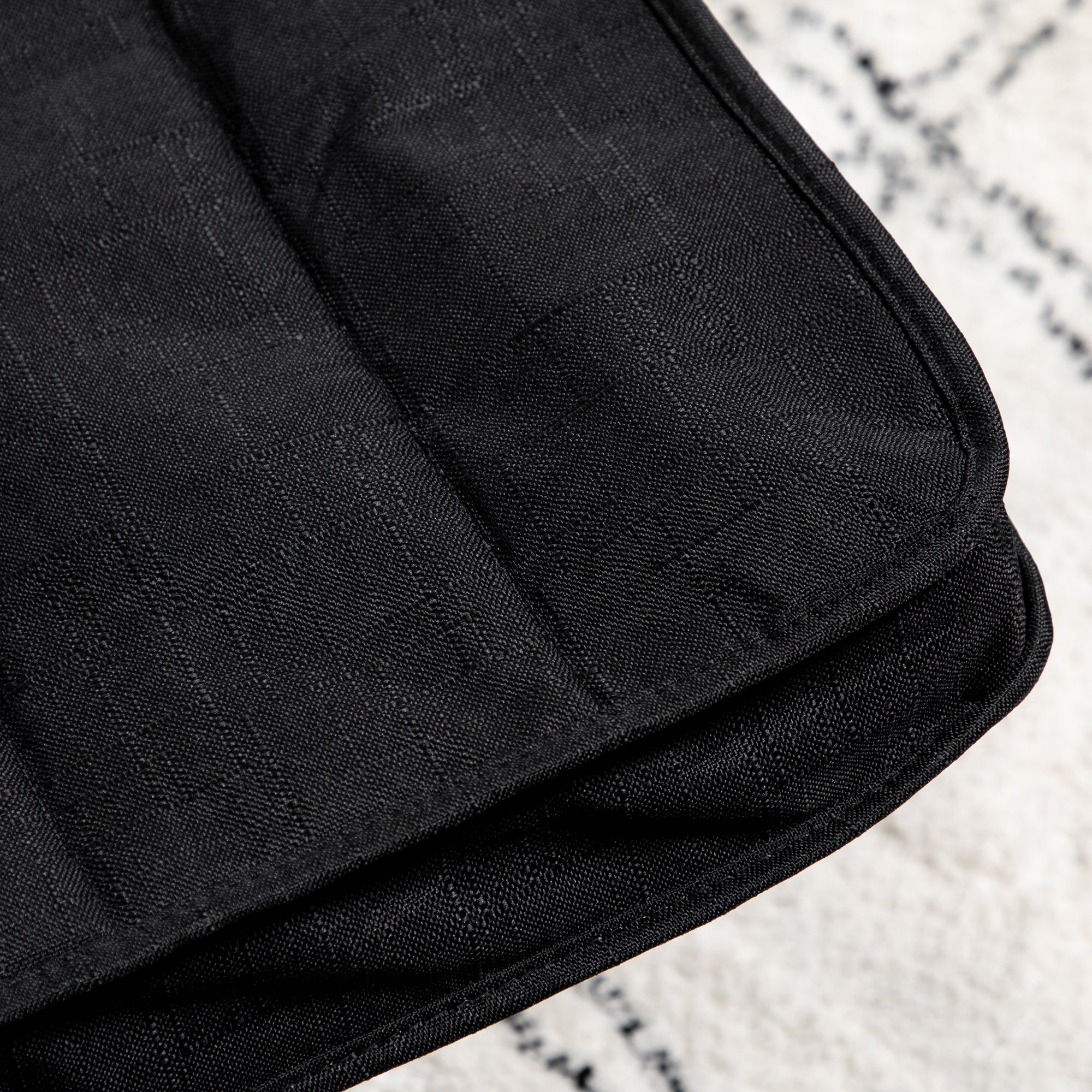 HOMCOM Wooden Armchair, Upholstered Linen Lounge Chair with Adjustable Footrest & Removable Cushion, Poang Chair for Living Room, Black