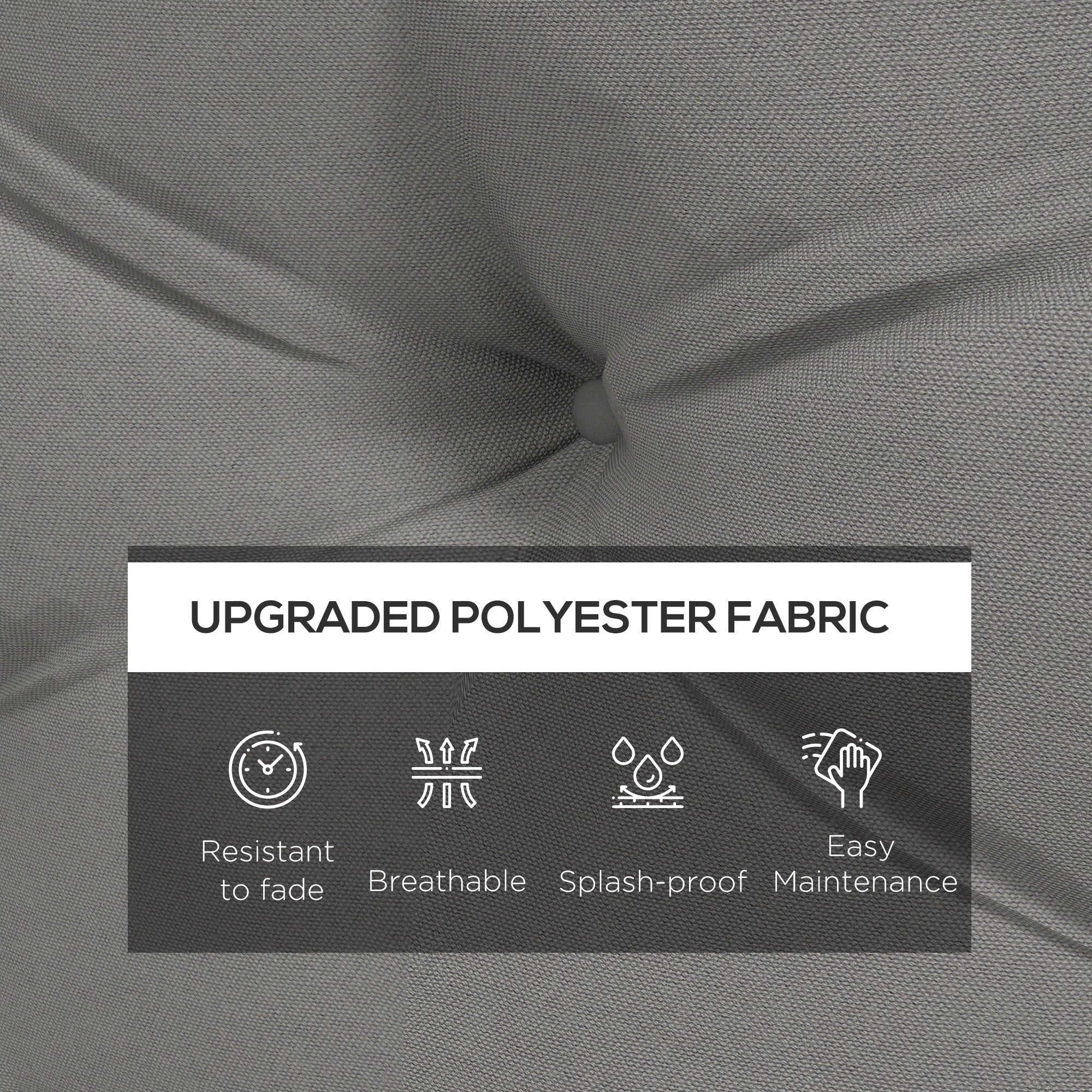 Outsunny Seat and Back Padded Pallet Cushion Set - Light Grey