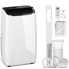 HOMCOM 14000 BTU 5-in-1 Portable Air Conditioner with Cool, Heat, Dehumidifier, Fan, Sleep, WiFi Voice Control, White