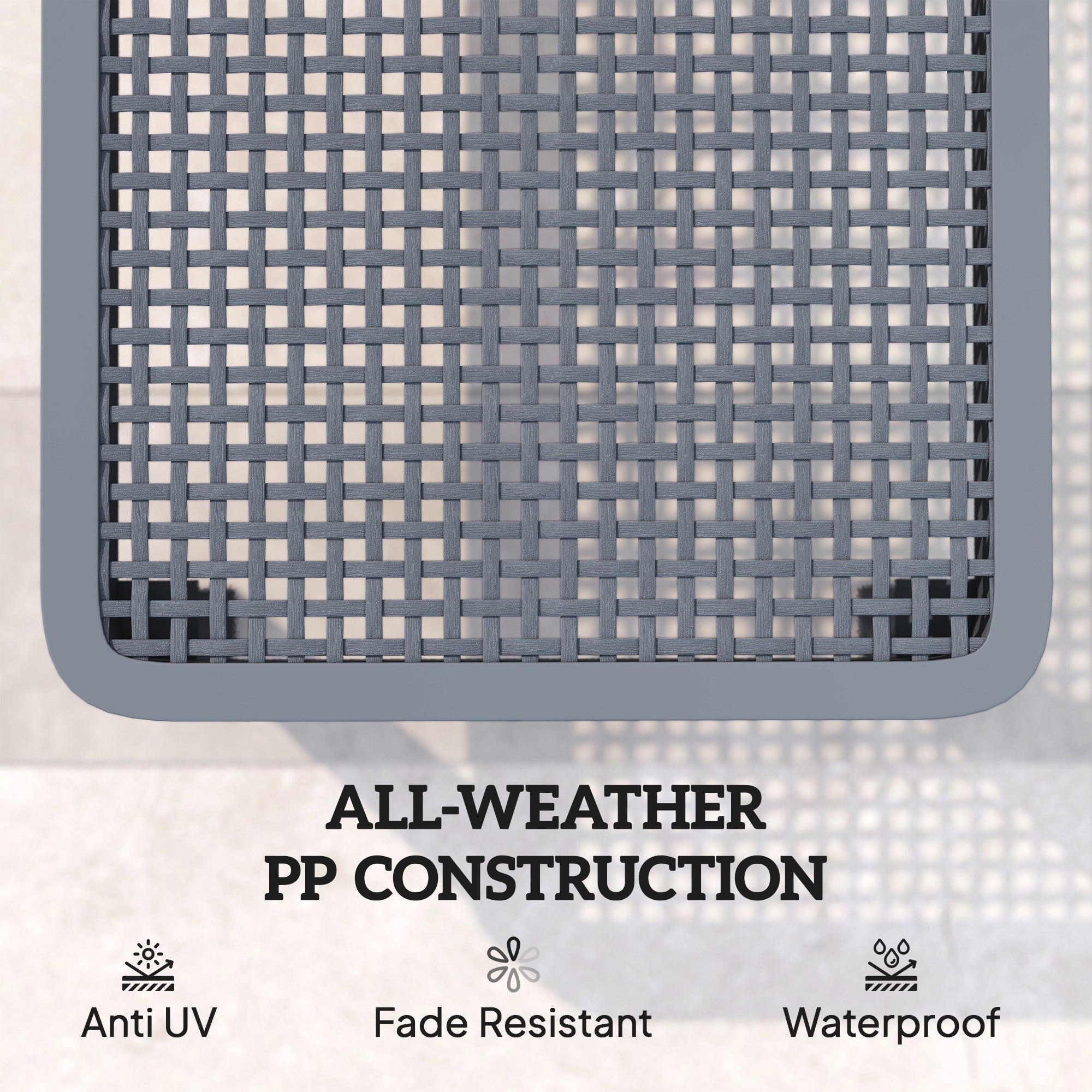 Outsunny Plastic Sun Lounger, 4-Position Adjustable Reclining Garden Lounger Sunbed for Patio, Beach, Terrace, Dark Grey