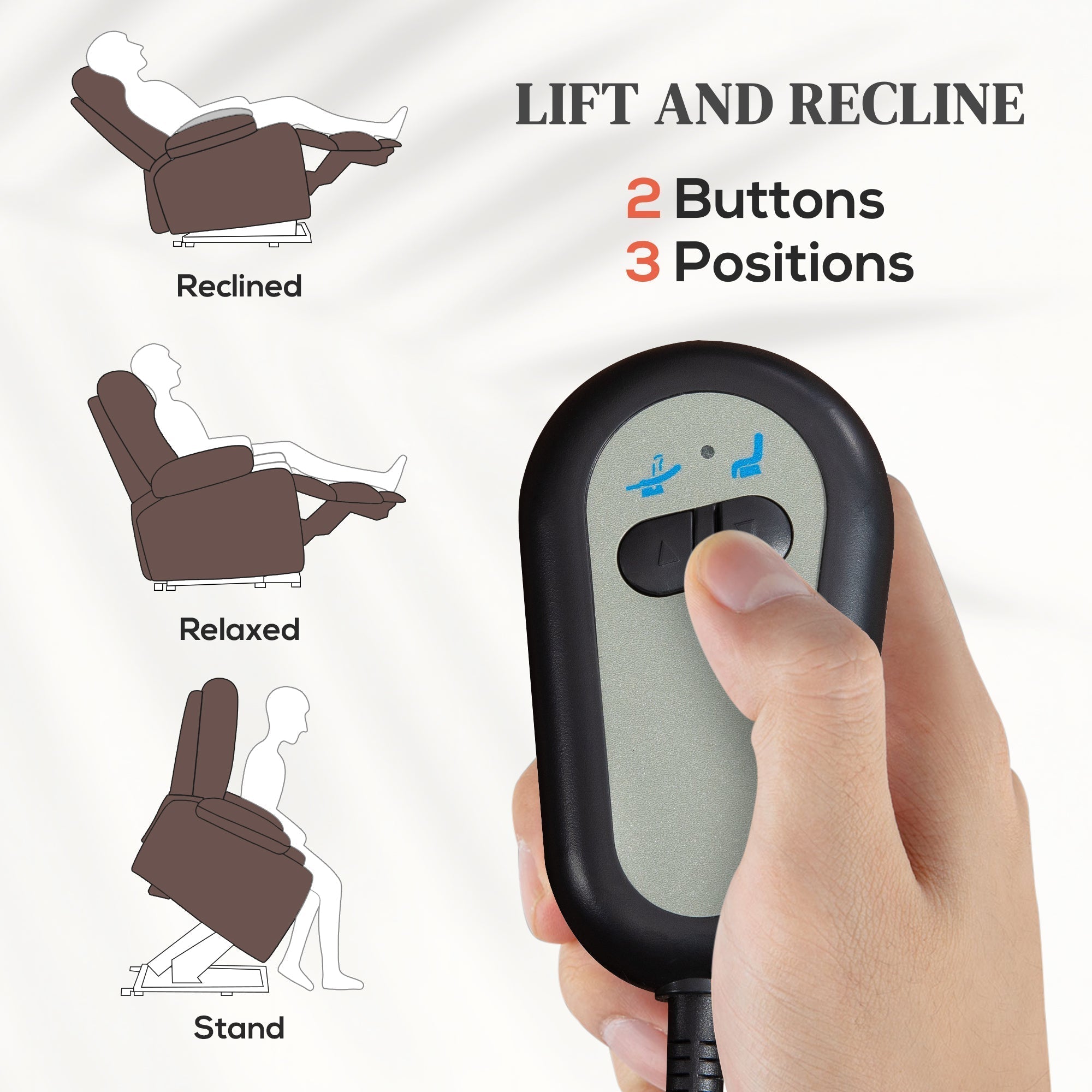 HOMCOM Faux Leather 70  Electric Riser Recliner Chair, Dark Brown