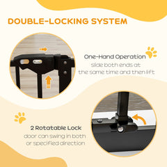PawHut Adjustable Safety Gate w/ One Extensions, Four Adjustable Screws, Black
