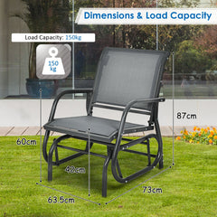 Outdoor Single Swing Glider Rocking Chair for Backyard-Grey