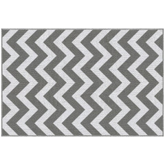 Outsunny 121 x 182 cm(4x6ft) Outdoor Rug Reversible Mat Plastic Straw Rug Portable RV Camping Mat for Garden Deck Picnic Indoor, Light Grey & White