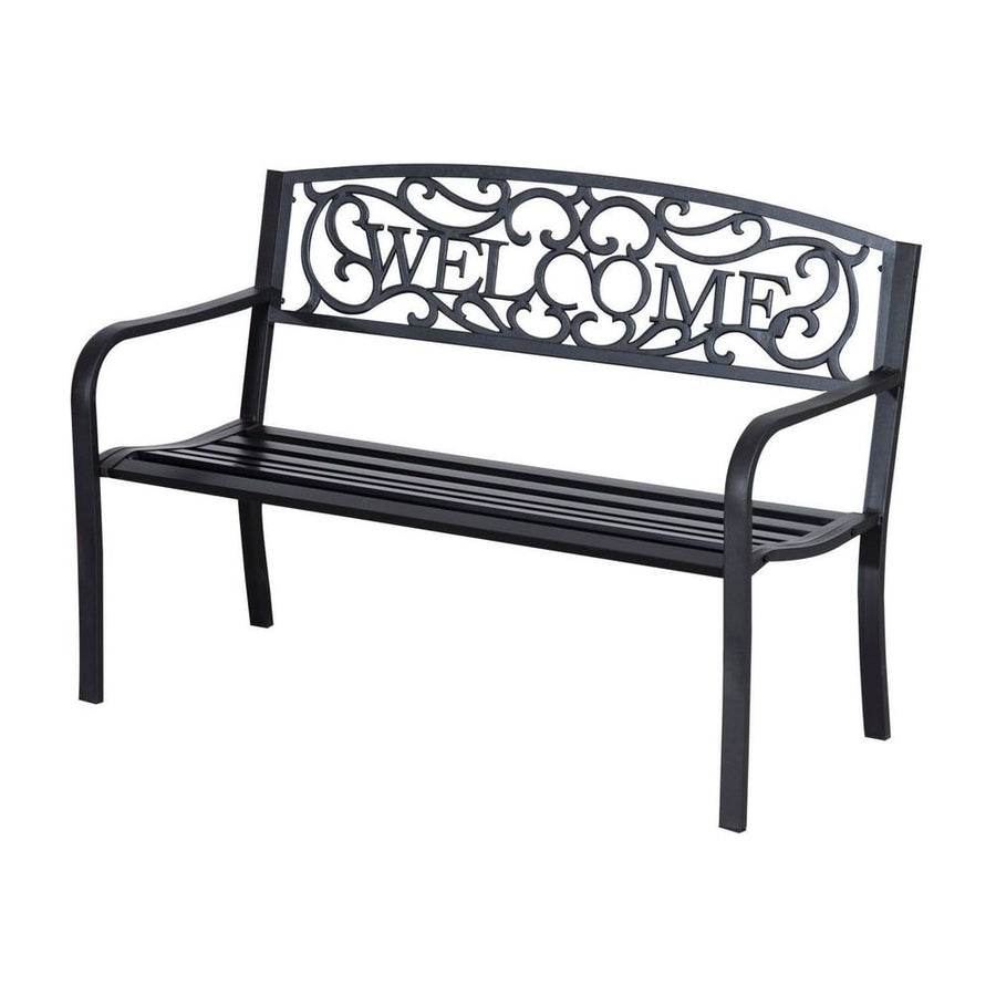 Outsunny 126Lx60Wx85H cm Steel Bench-Black