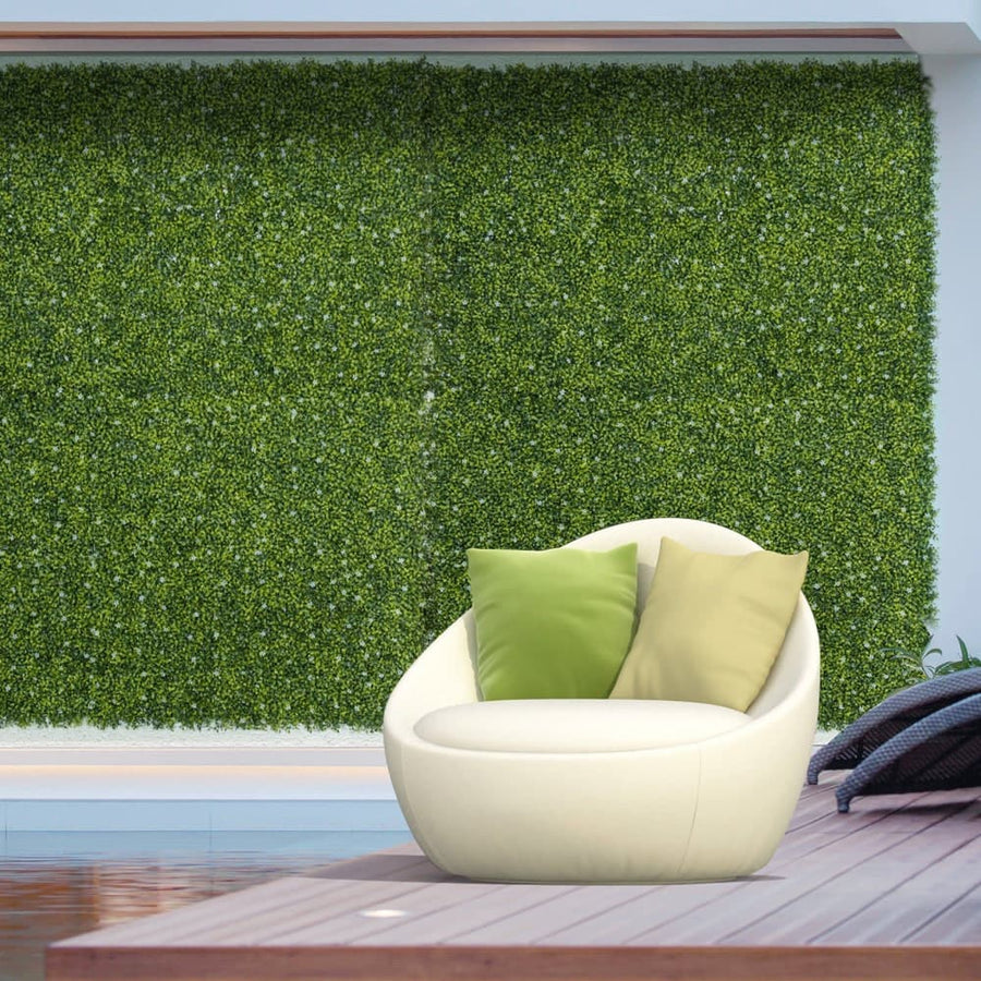 Outsunny 12PCS Artificial Boxwood Wall Panels 50cm x 50cm Grass Privacy Fence Screen Faux Hedge Greenery Backdrop Encrypted