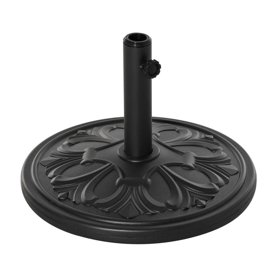 Outsunny 13kg Round Parasol Base Sun Umbrella Weight Stand Holder Patio Outdoor Garden, Black