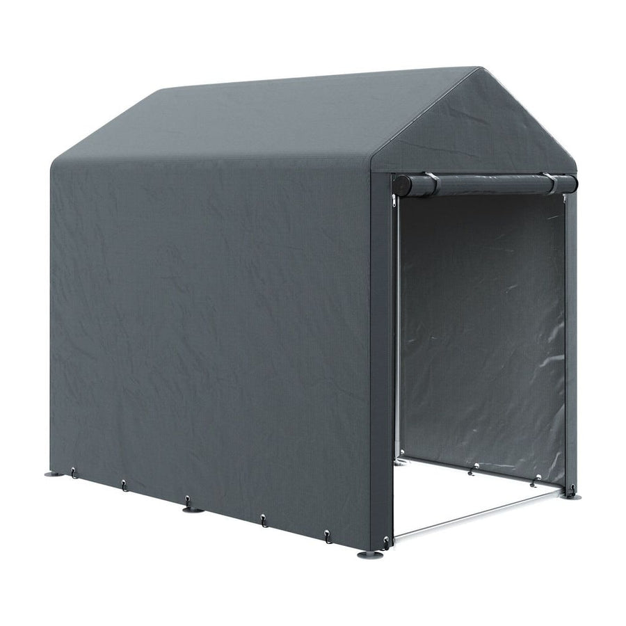 Outsunny 179 x 120cm Temporary Garden Shed, with Accessories - Dark Grey