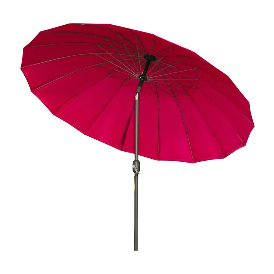 Outsunny 2.5m Shanghai Garden Parasol Umbrella with Crank & Tilt, Adjustable Outdoor Sun Shade, Red