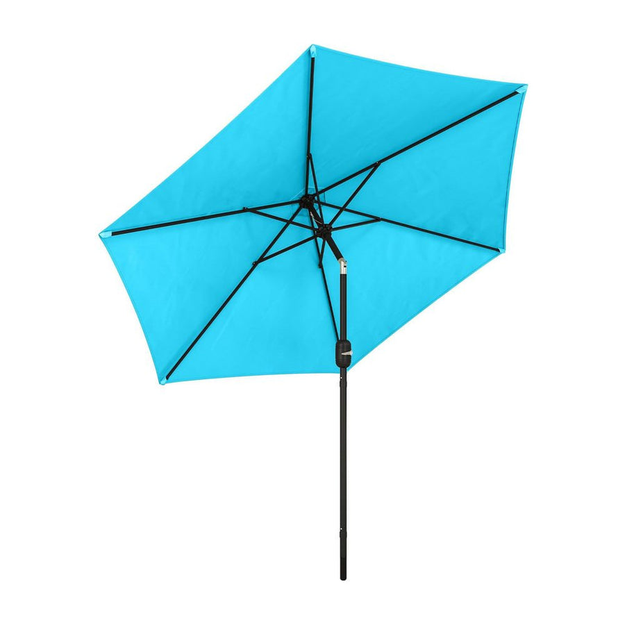 Outsunny 2.6 m Garden Parasol Umbrella with Aluminium Pole, Outdoor Patio Umbrella with Tilt and Crank, Vent, Blue