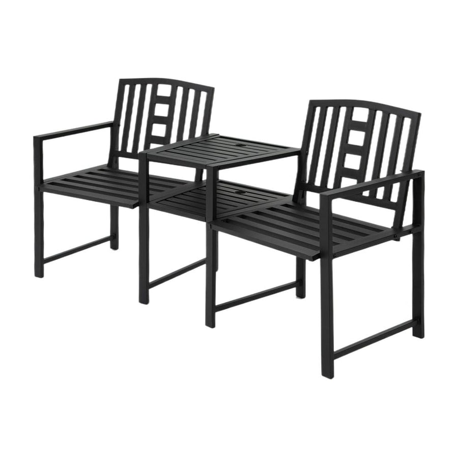 Outsunny 2 Seat Garden Chair with a central table between the two seats