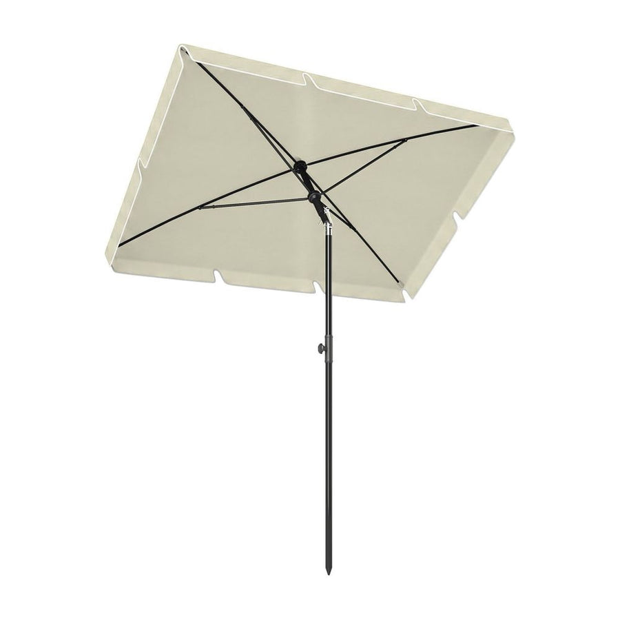 Outsunny 2 x 1.3m Garden Parasol Umbrella, Outdoor Market Table Umbrella with Ruffles & Aluminium Pole, Rectangular Tilting