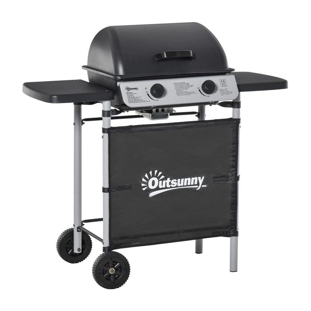 Outsunny 2 x 2.8kW Burner Gas BBQ - Grey