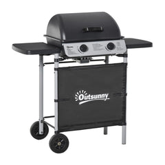 Outsunny 2 x 2.8kW Burner Gas BBQ - Grey