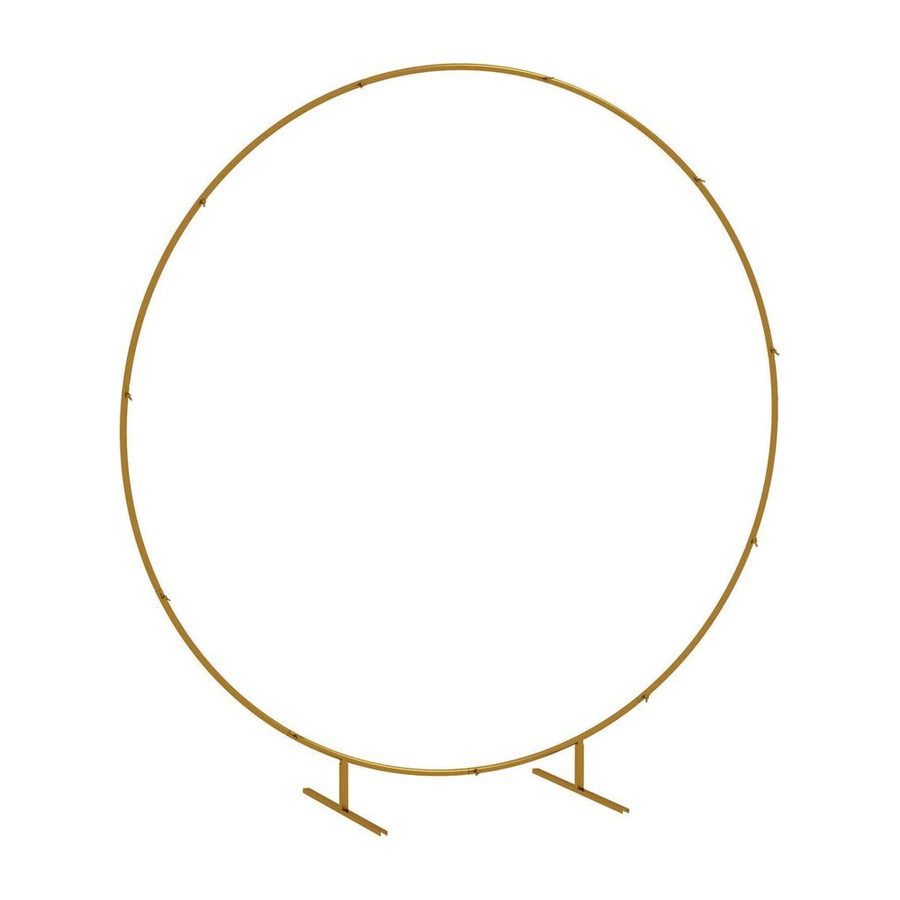 Outsunny 222cm Gold Tone Backdrop Stand, Round Metal Wedding Arch for Birthday Party, Bridal Shower, Graduation, Ceremony