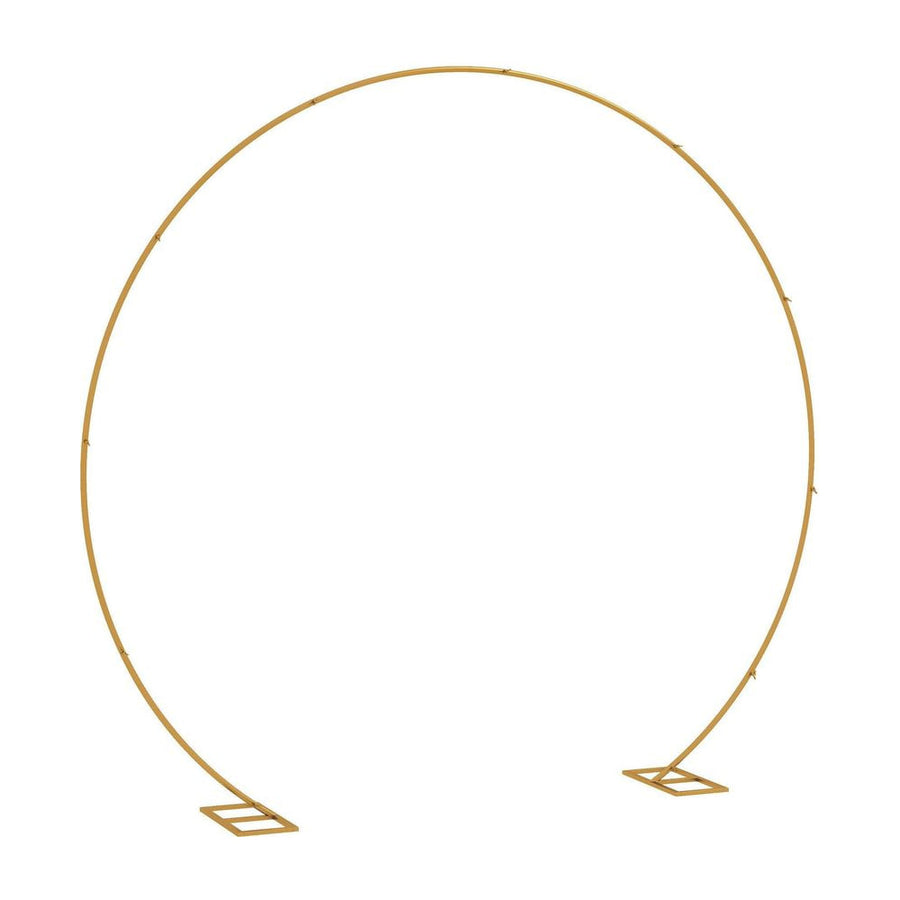 Outsunny 280cm Gold Backdrop Stand, Round Metal Wedding Arch for Birthday Party, Bridal Shower, Graduation, Ceremony