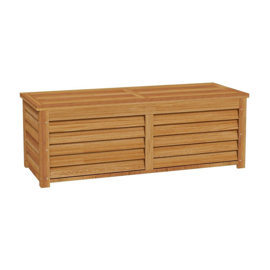 Outsunny 292L Outdoor Storage Box, Wooden Deck Box Garden Storage Container for Balcony, Porch, Poolside, Light Brown