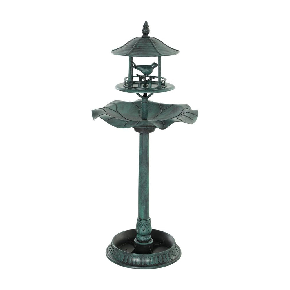 Outsunny 3-in-1 Garden Bird Bath, Freestanding Birdbath with Large Water Basin, Underneath Flower Planter, _50 x 113 cm
