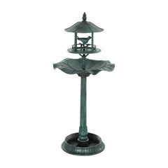 Outsunny 3-in-1 Garden Bird Bath, Freestanding Birdbath with Large Water Basin, Underneath Flower Planter, _50 x 113 cm