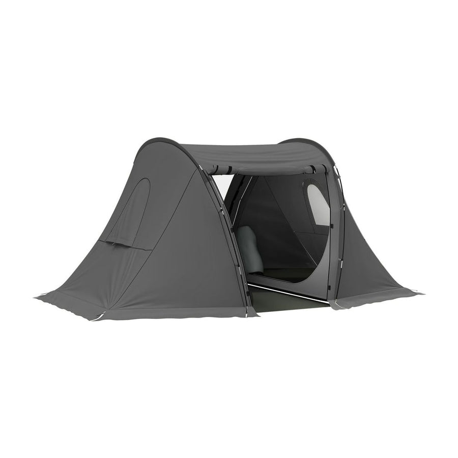 Outsunny 3 Man Camping Tent with Living Area and 2 Bedrooms, 3000mm Waterproof Family Tent with Sewn-in Groundsheet, Portable