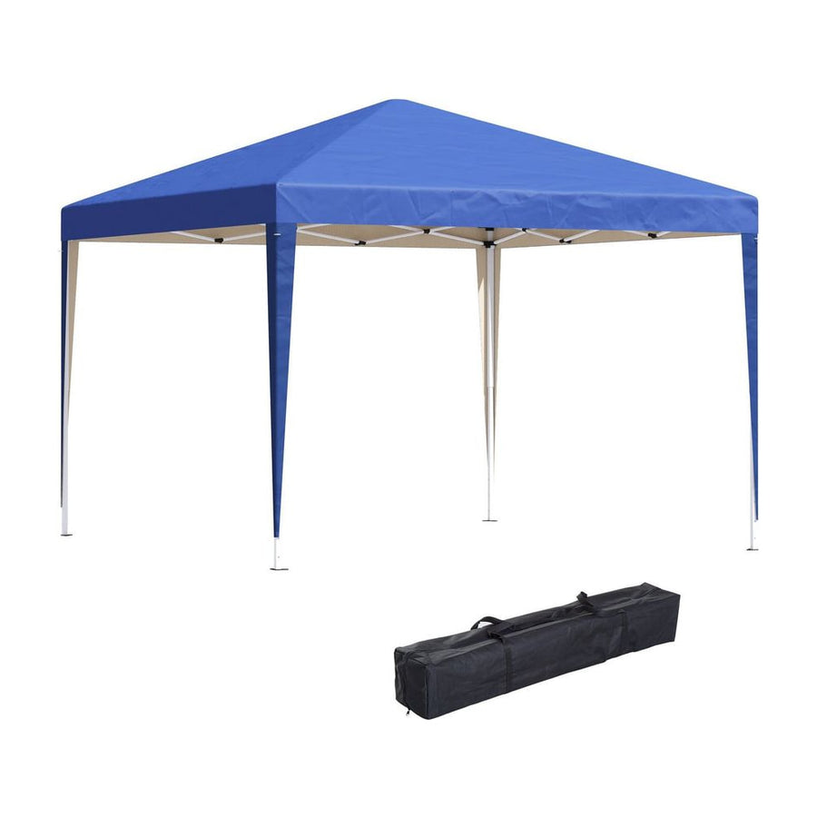 Outsunny 3 x 3M Garden Pop Up Gazebo Height Adjustable Marquee Party Tent Wedding Canopy with Carrying Bag, Blue