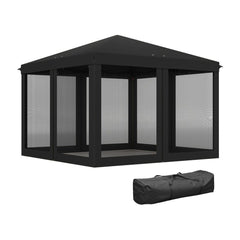 Outsunny 3 x 3Êm Pop Up Gazebo, 420D Garden Tent Canopy with Removable Mesh Sidewall Netting, Carry Bag for Garden Patio