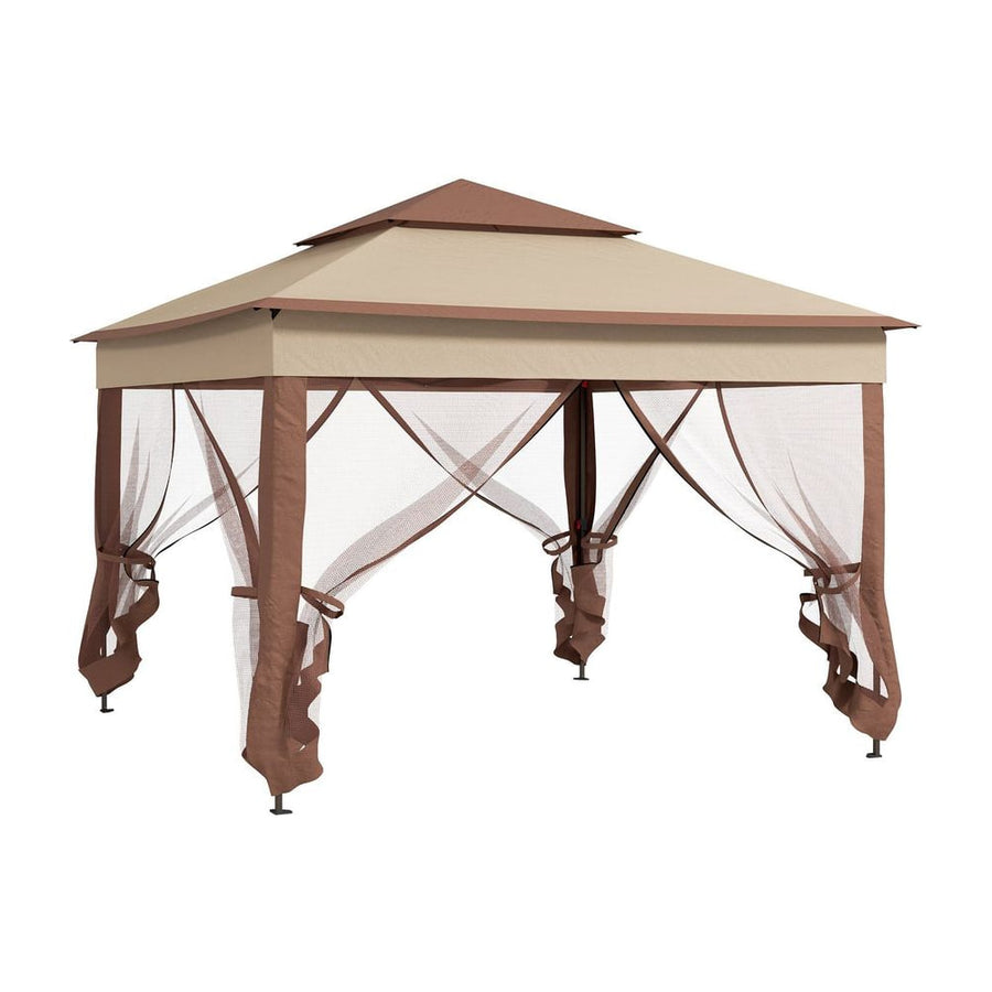 Outsunny 3 x 3(m) Pop Up Gazebo, Double-roof Garden Tent with Netting and Carry Bag, Party Event Shelter for Outdoor Patio