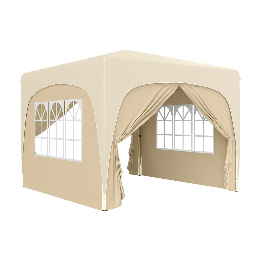 Outsunny 3 x 3m Pop-Up Gazebo Shelter, with Accessories - Sand