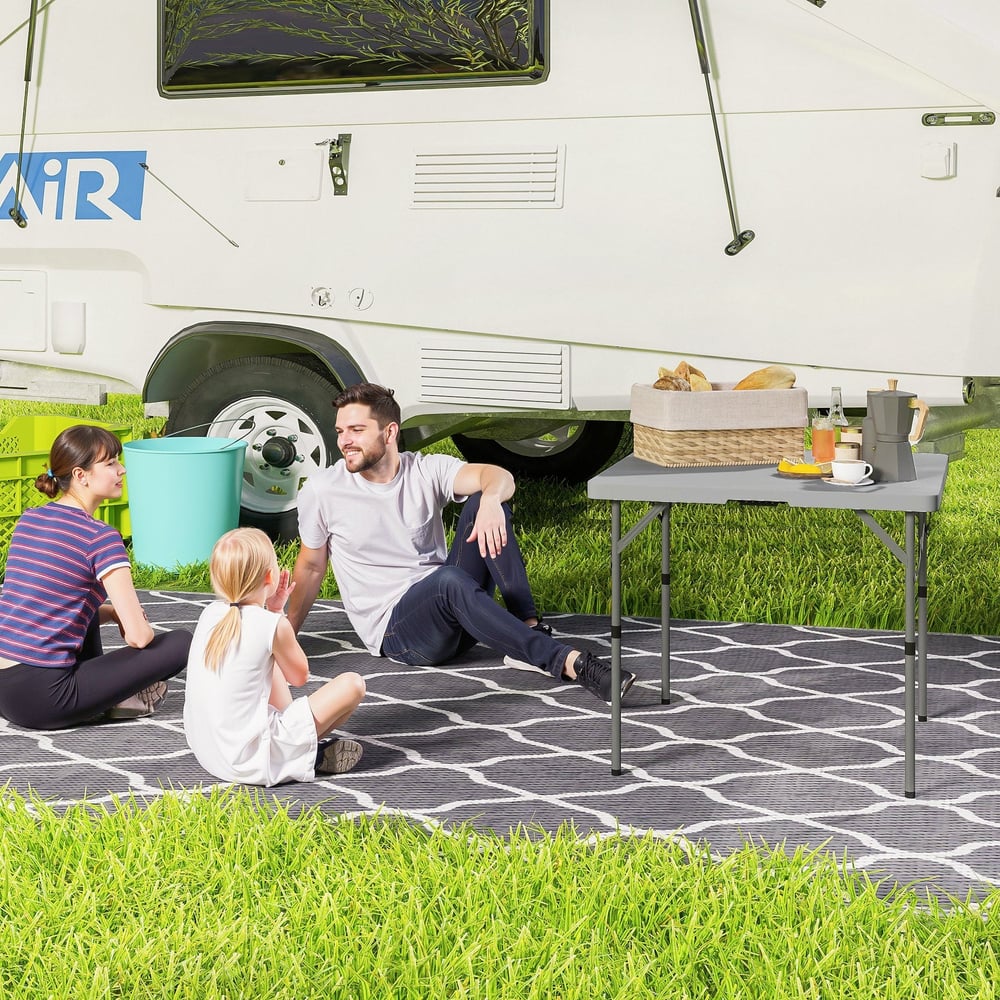 Outsunny 34/74cm Folding Camping Table in Grey