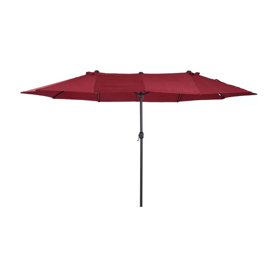 Outsunny 4.6m Double-Sided Patio Parasol Sun Umbrella-Wine Red