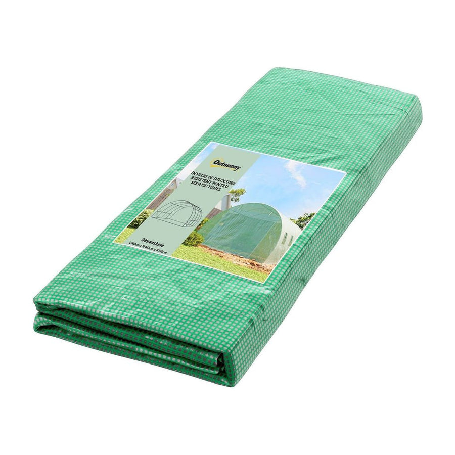 Outsunny 4 x 3 x 2m Polytunnel Greenhouse Replacement Cover ONLY Winter Garden Plant PE Cover for Tunnel Walk-in Greenhouse