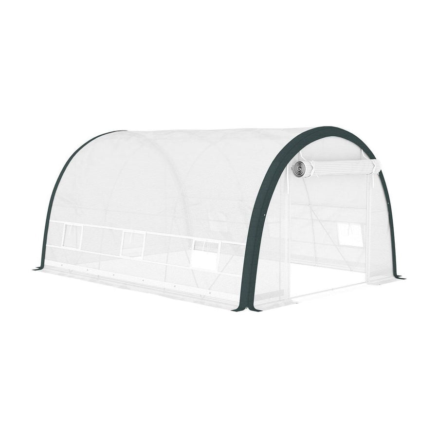Outsunny 4 x 3(m) Walk-In Tunnel Greenhouse, with Accessories - White