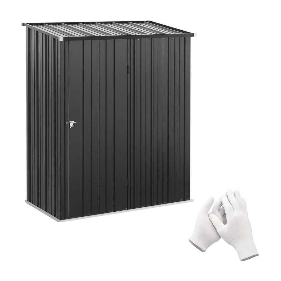 Outsunny 5.3 x 3.1ft Corrugated Steel Garden Shed - Black
