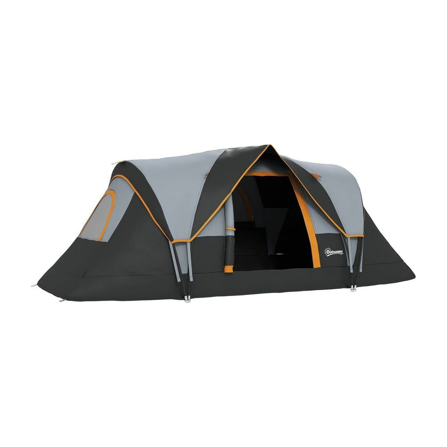 Outsunny 5-6 Man Dome Camping Tent - Light Grey and Black