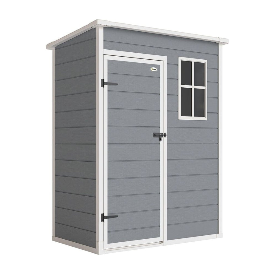 Outsunny 5x3 Storage Shed with Lockable Door, Window & Vent for Garden & Patio, Grey