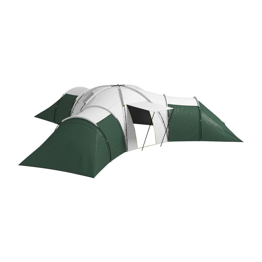 Outsunny 6-9 Man Tent with Bedrooms and Living Room, Accessories Included, Green