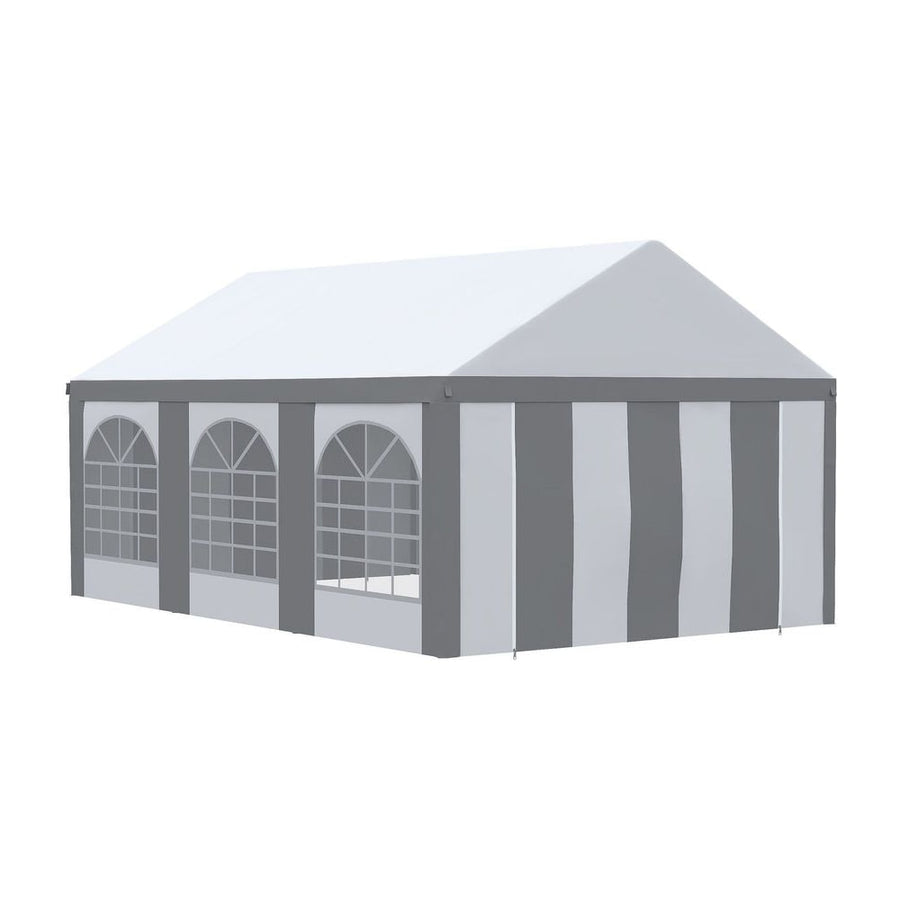 Outsunny 6m x 4m Marquee Gazebo with Sides, Level 5 Wind Protection & Waterproof, Light Grey