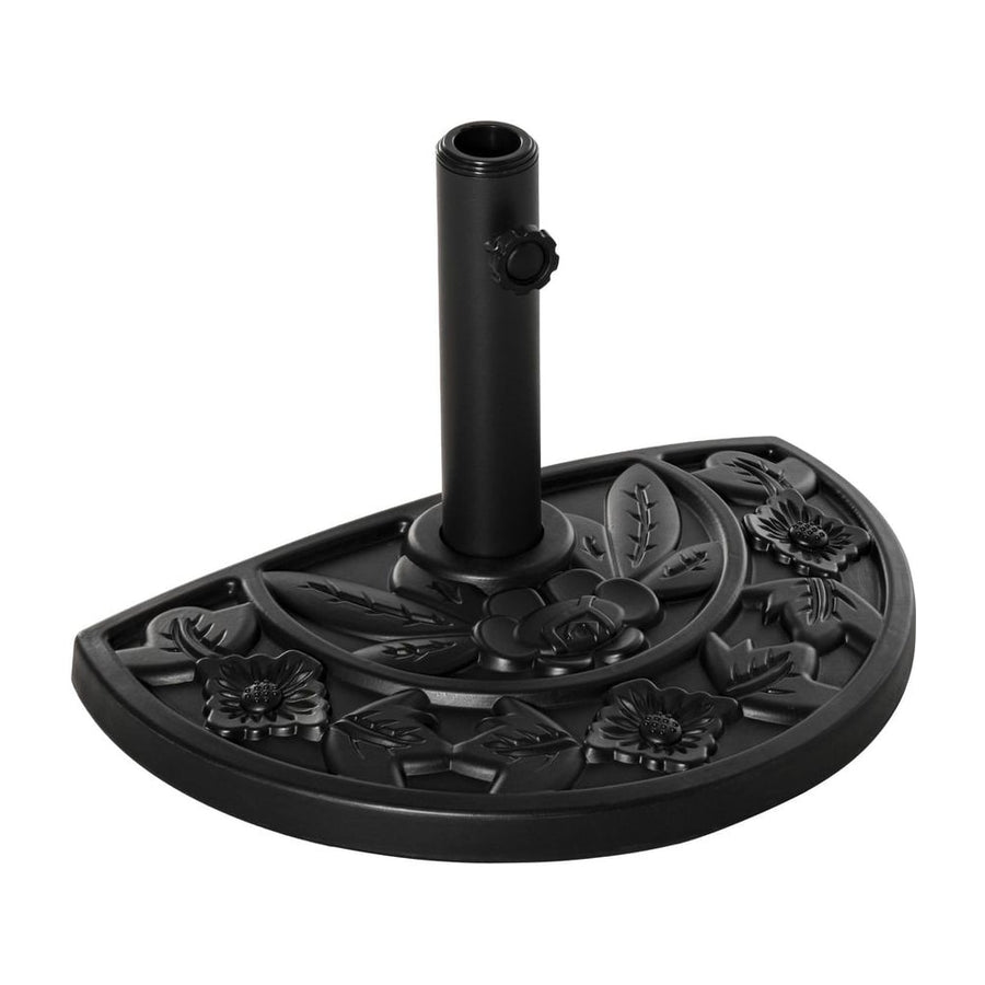 Outsunny 9kg Cement Concrete Half Round Parasol Base Umbrella Stand Garden Outdoor Accessories - Adjustable Coupler Suitable