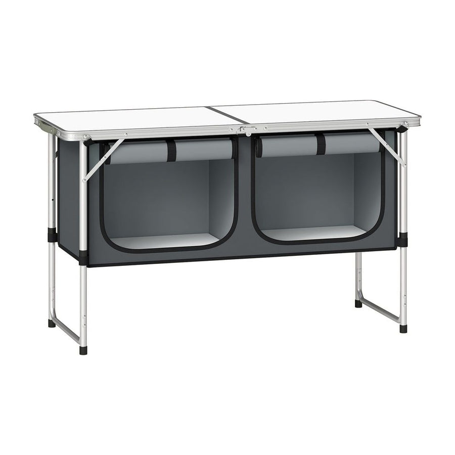 Outsunny Camping Cupboards folding portable aluminium camp cook station with storage cupboard