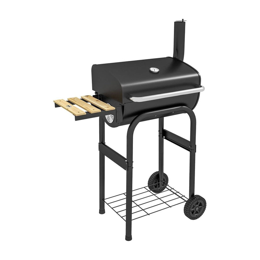 Outsunny Charcoal BBQ, with Thermometer, Shelves and Wheels