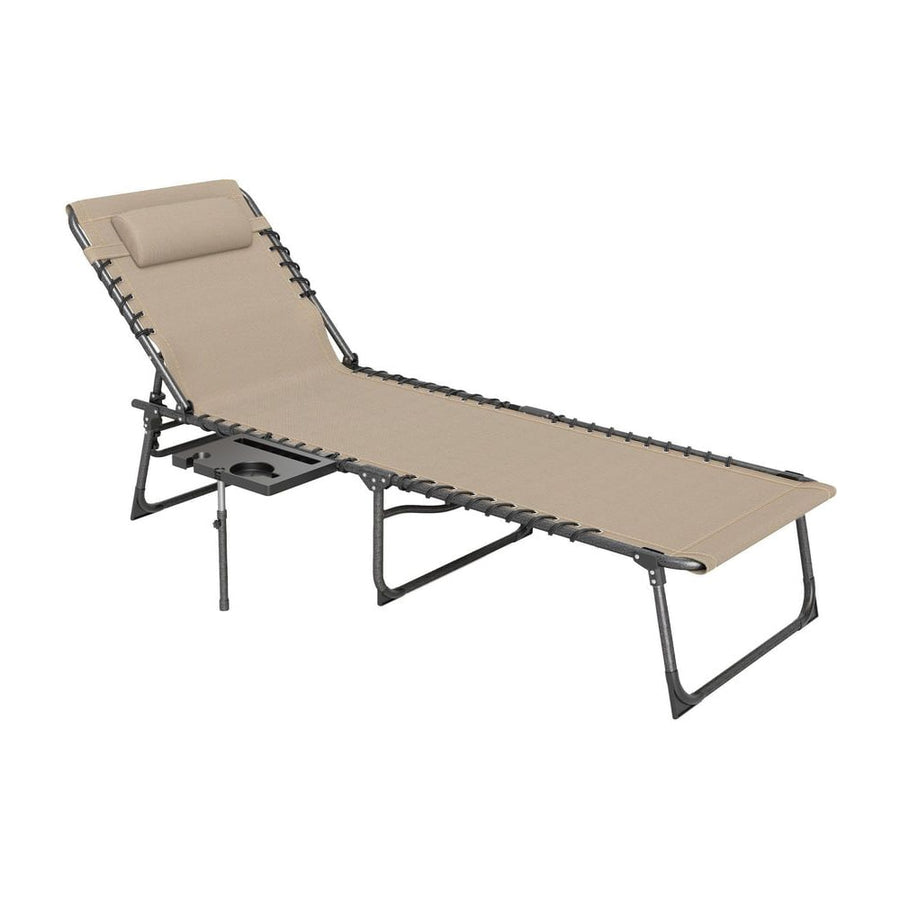 Outsunny Five-Position Reclining Sun Lounger - Beige