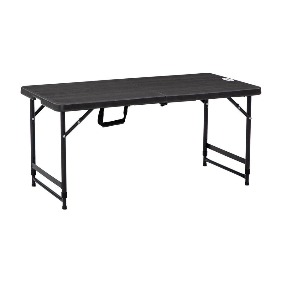 Outsunny Foldable Patio Dining Table for 4, Height Adjustable Outdoor Table for Garden, Lawn, Dark Grey