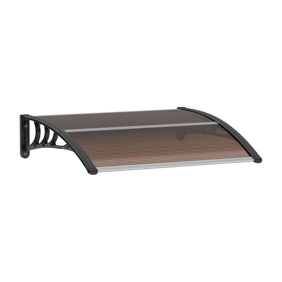 Outsunny Front Door Canopy Outdoor Awning Aluminium Rigid Plastic Polycarbonate Rain Shelter UV Water Rain Resistant 120 x