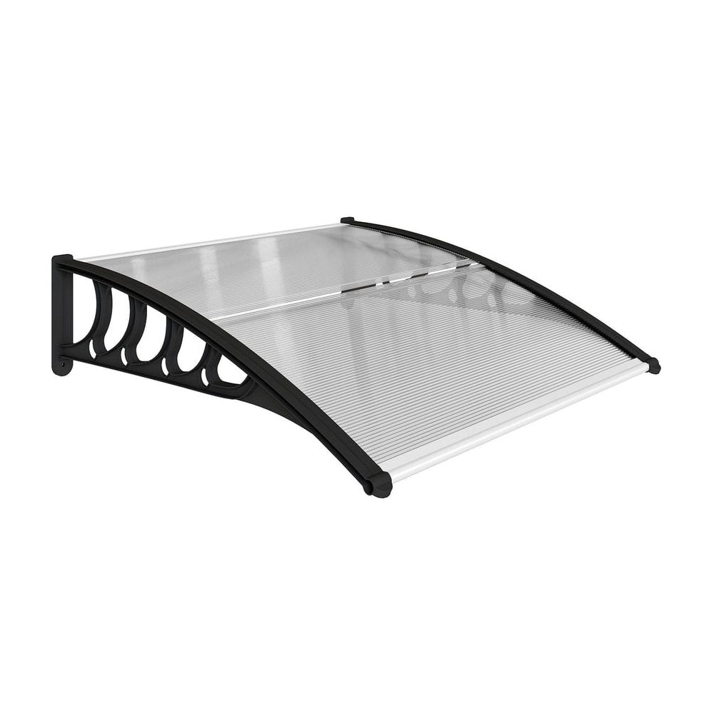 Outsunny Front Door Canopy, Outdoor Awning, Rain Shelter for Window, Porch and Front/Back Door, 103 x 96.5 cm, Clear
