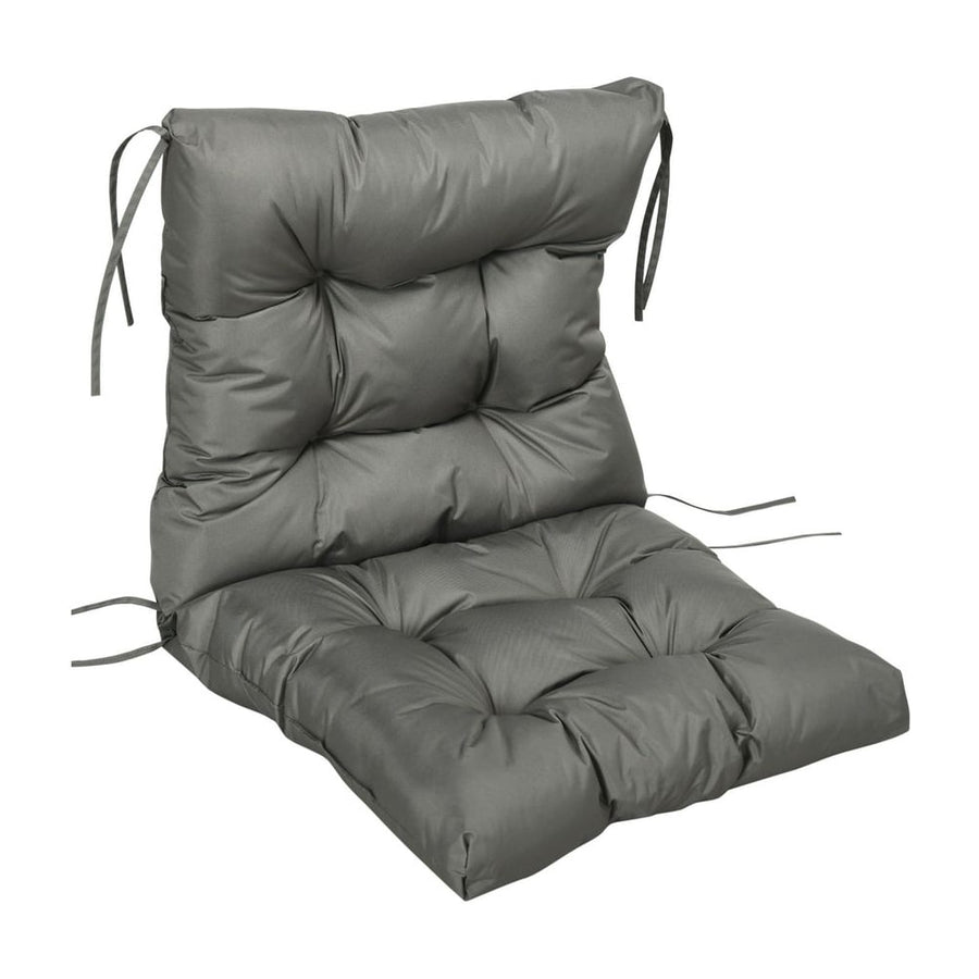 Outsunny Garden Back Chair Cushion, Comfortable Patio Seat Cushion Pad with Backrest for Outdoor & Indoor Use, Light Grey