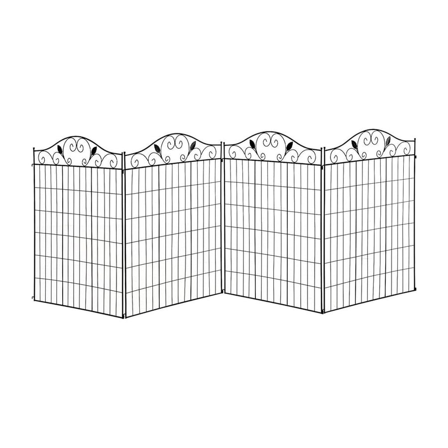 Outsunny Garden Decorative Fence 4 Panels 44in x 12ft Metal Wire Landscape Border Edging
