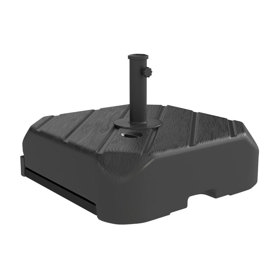 Outsunny Garden Parasol Base with Wheels, Telescopic Handle, 72 kg /45 kg Fillable Sun Umbrella Base Parasol Stand, Black